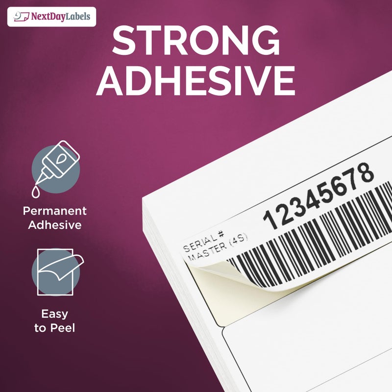 NextDayLabels ملصقات NextDayLabels - 4" × 1-1/3" ملصقات مستطيلة للطابعة - ملصقات طابعة ليزر/حبر أبيض ملصقات عنوان الإرجاع ملصقات شحن (25 ورقة، 14 لكل ورقة، 350 ملصق)  - Image 5